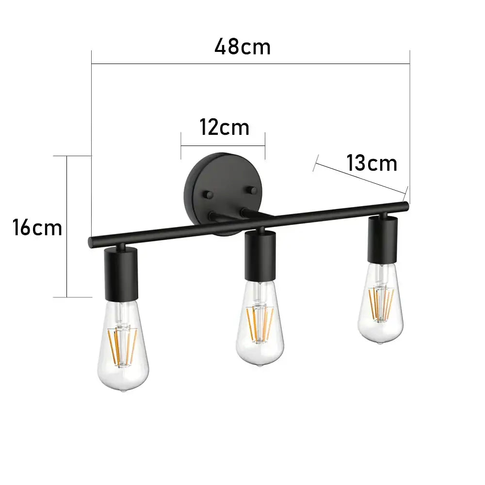 Vintage black multihead mirror wall lamp – bathroom edison lighting