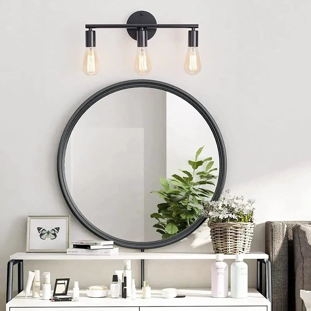 Vintage black multihead mirror wall lamp – bathroom edison lighting
