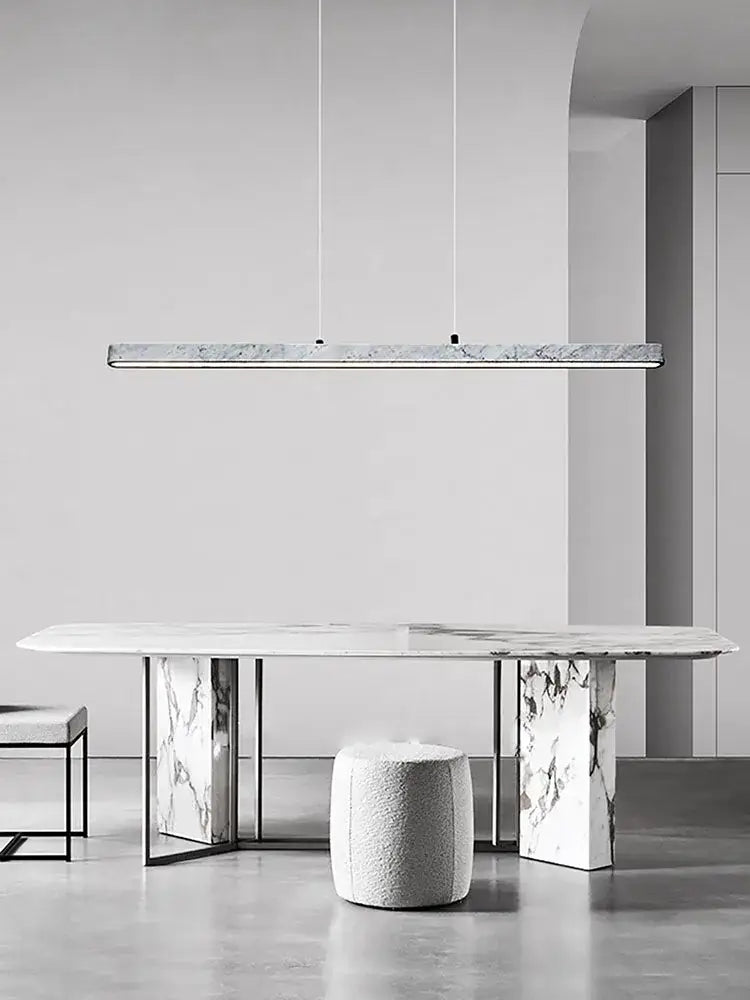 Modern black led natural marble hanging chandelier dining room