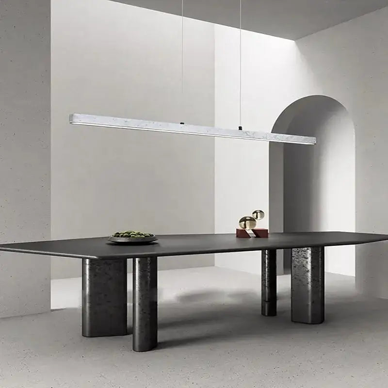 Modern black led natural marble hanging chandelier dining room