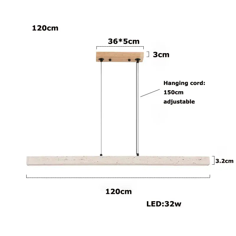 Minimalist wood led natural stone round linear chandelier dining room