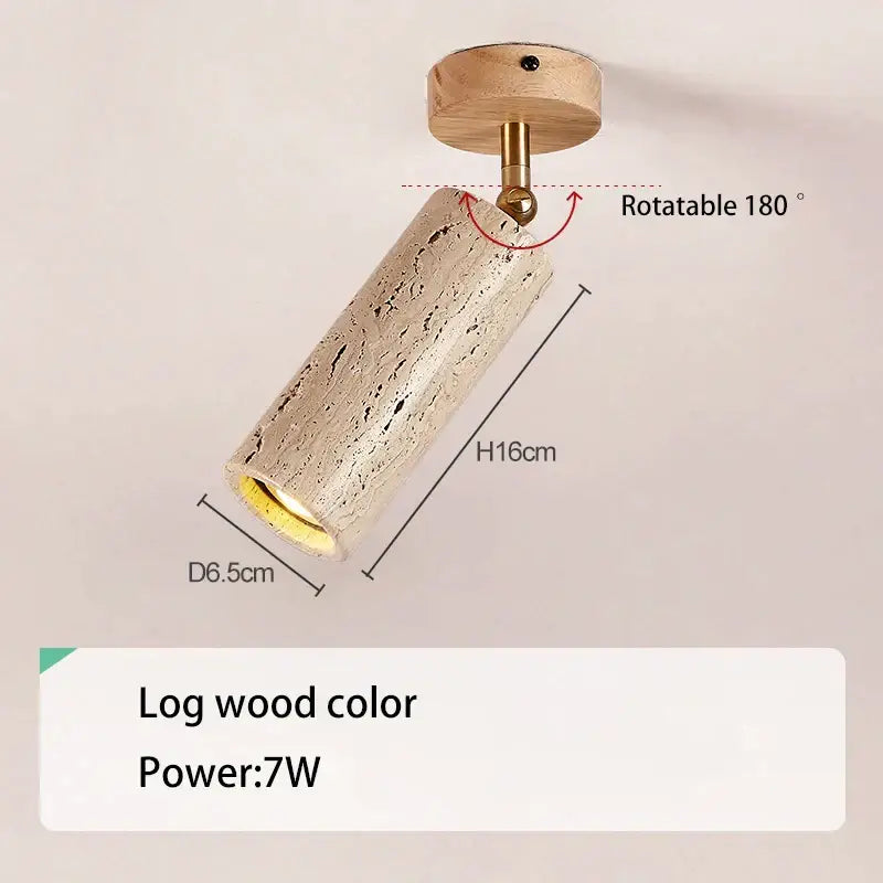 Rustic beige led natural stone spotlights walnut living room light