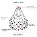 Minimalist black led net pocket pendant light for living room