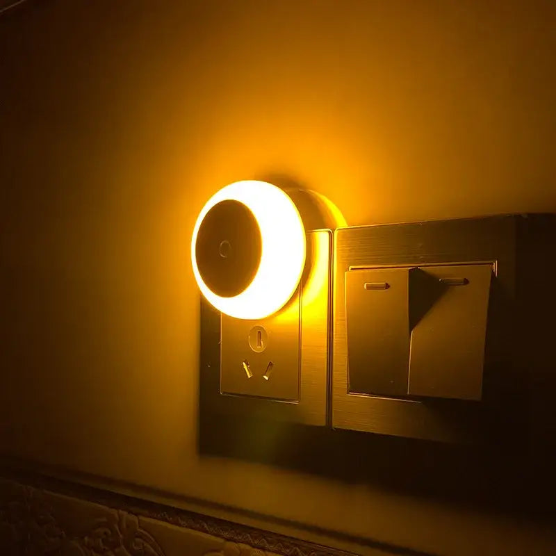 Modern orange circular led night light for bedroom smart sensor