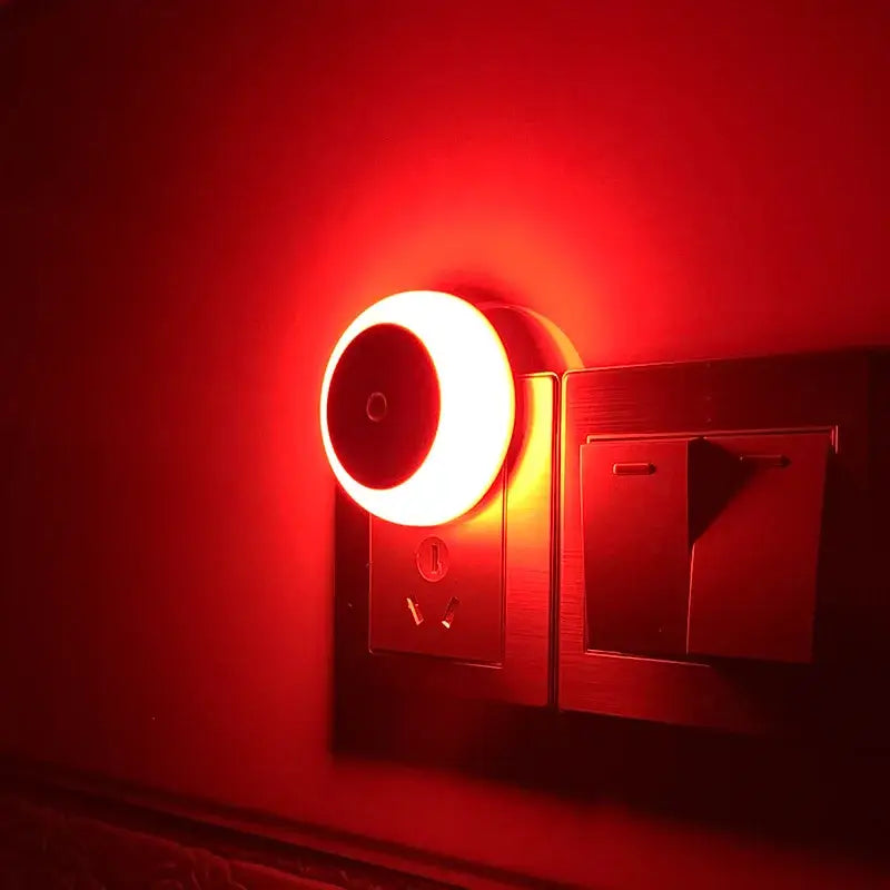 Modern orange circular led night light for bedroom smart sensor