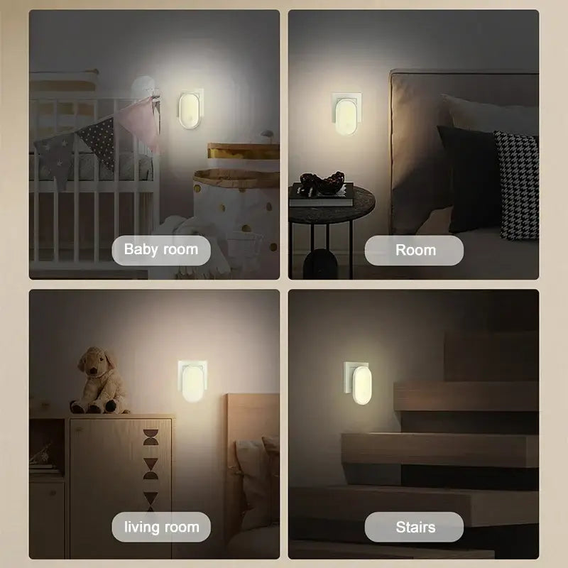 Smart white oval led night light with 360 ring lamp for bedroom