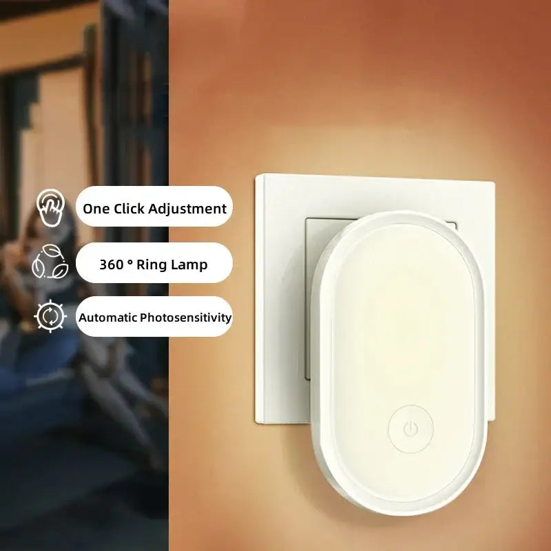 Smart white oval led night light with 360 ring lamp for bedroom