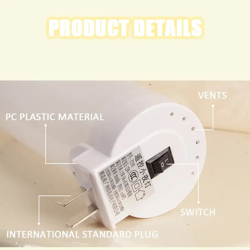 Modern cylindrical yellow led night light bedroom wall lamp dimmable