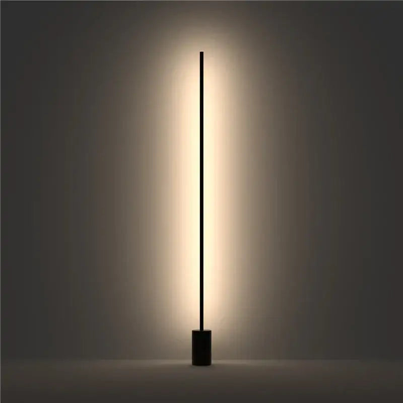 Minimalist black led nordic floor lamp for living room ambient lighting