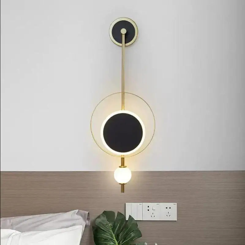Modern gold ring led nordic wall lights bedroom sconce