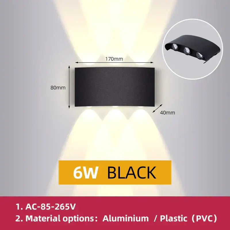 Modern black led outdoor garden wall light – porch sconce