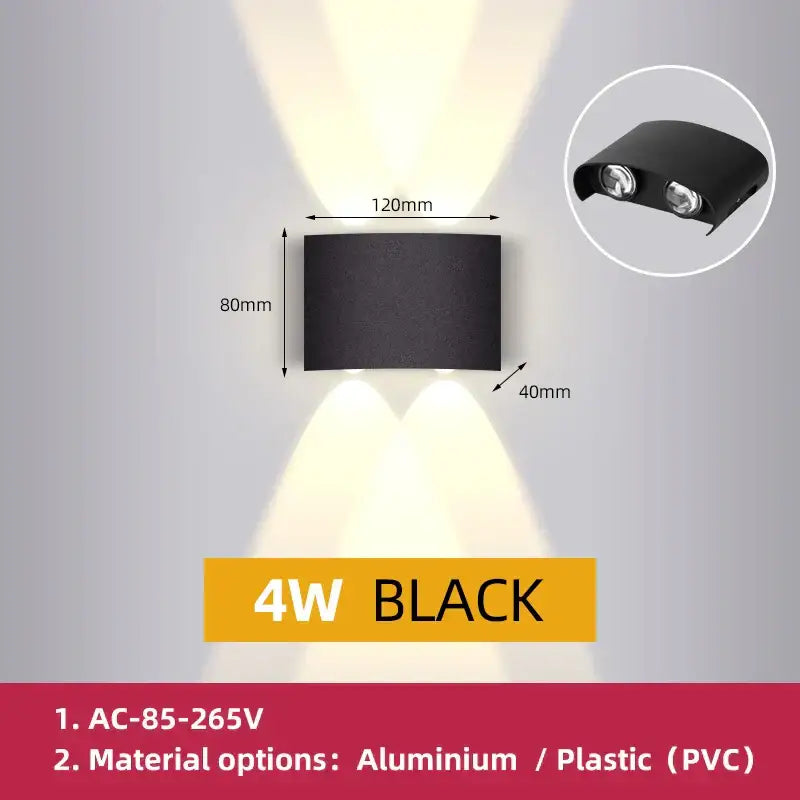 Modern black led outdoor garden wall light – porch sconce