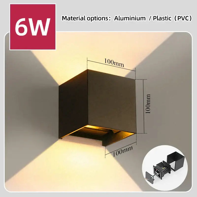 Modern black led outdoor garden wall light – porch sconce