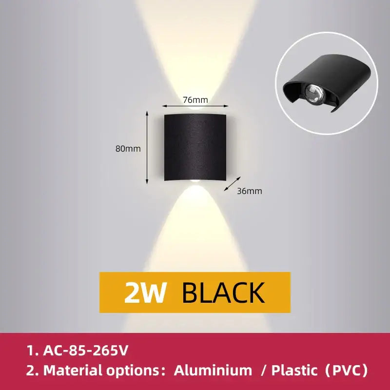 Modern black led outdoor garden wall light – porch sconce