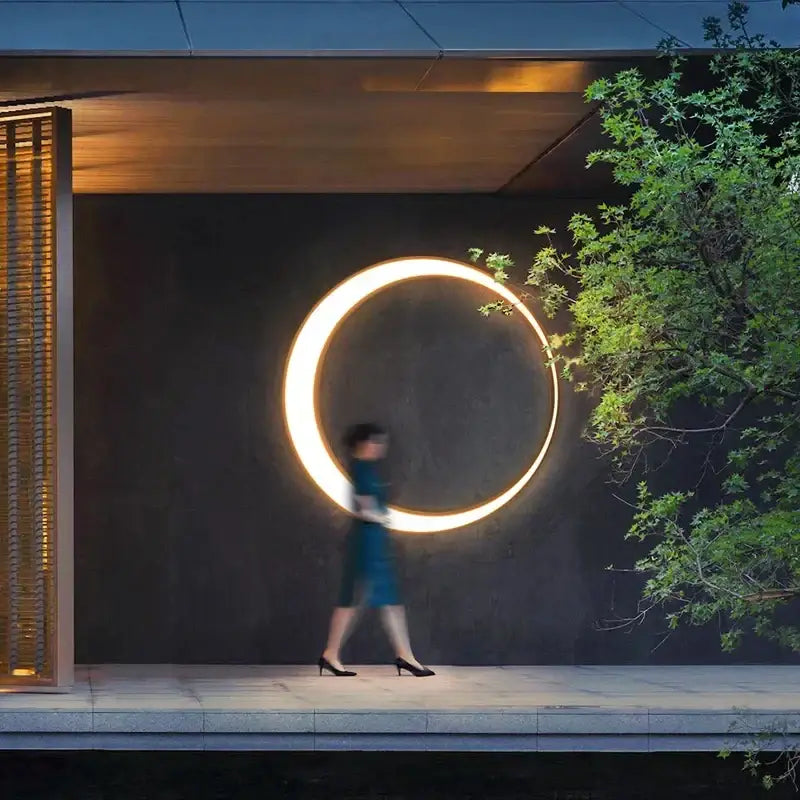 Modern minimalist led outdoor moon wall lamp courtyard sconce