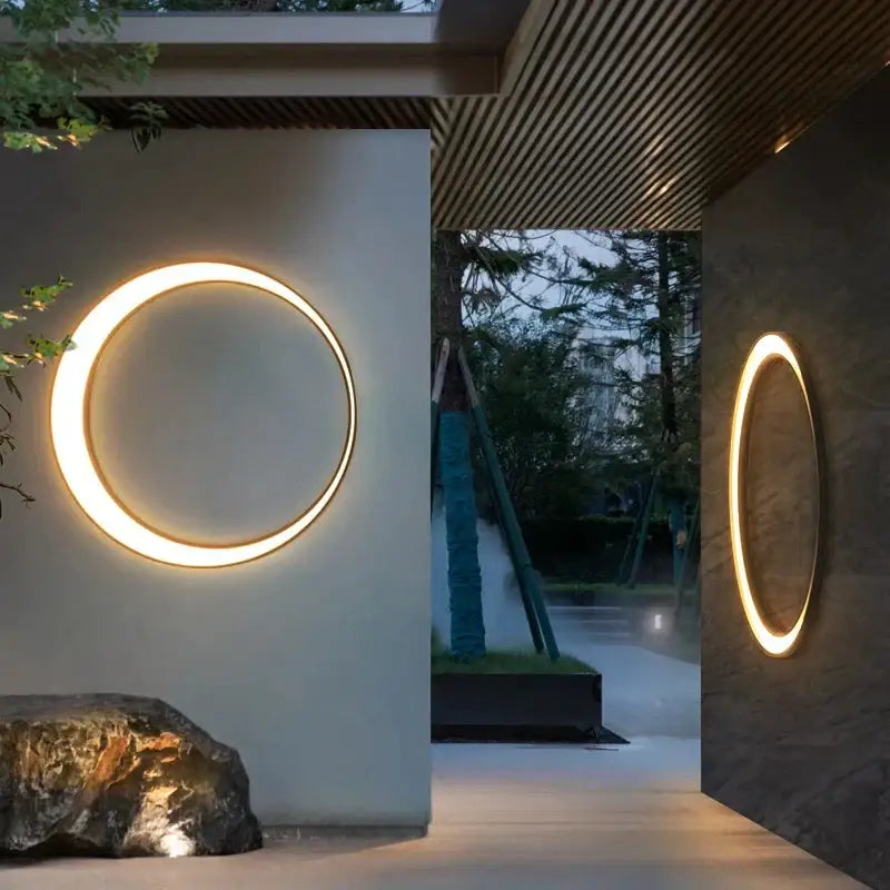 Modern minimalist led outdoor moon wall lamp courtyard sconce