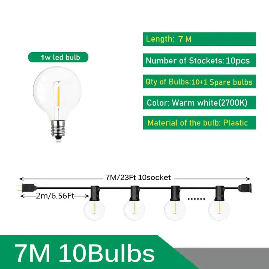 DecorBites™ LED Outdoor String Lights for Wedding Party
