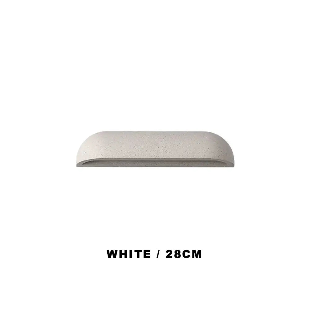 Curved white travertine led outdoor wall lamp garden sconce