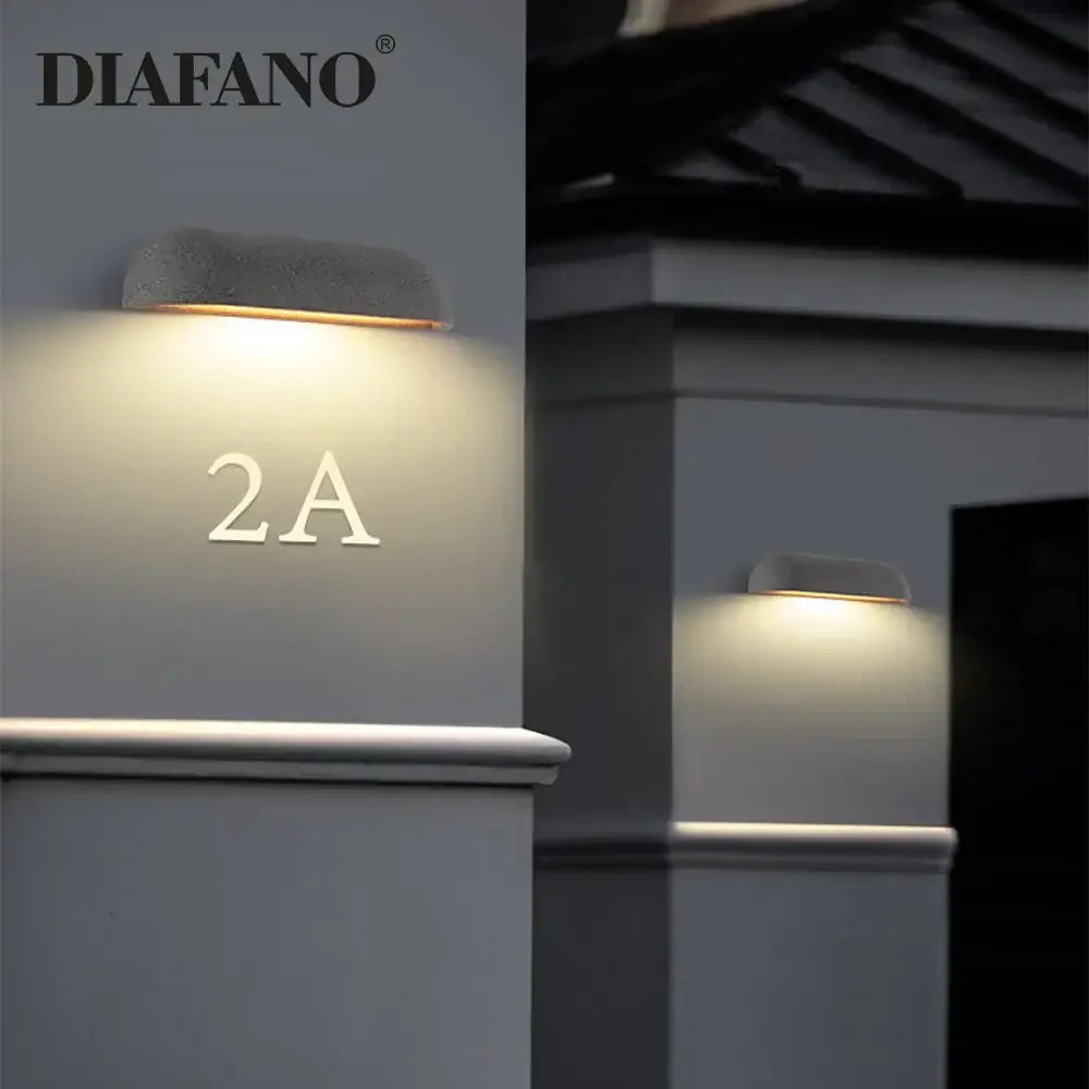 Curved white travertine led outdoor wall lamp garden sconce