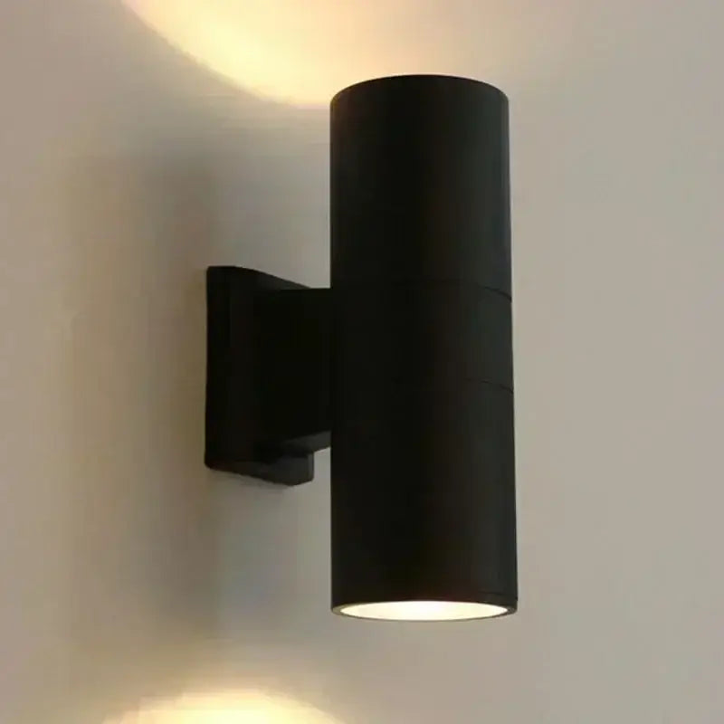 Modern black cylindrical outdoor wall lamp porch sconce