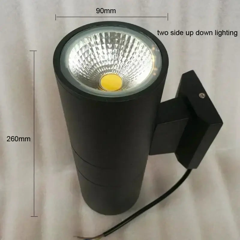 Modern black cylindrical outdoor wall lamp porch sconce