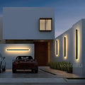 Modern minimalist black led outdoor wall light garden sconce