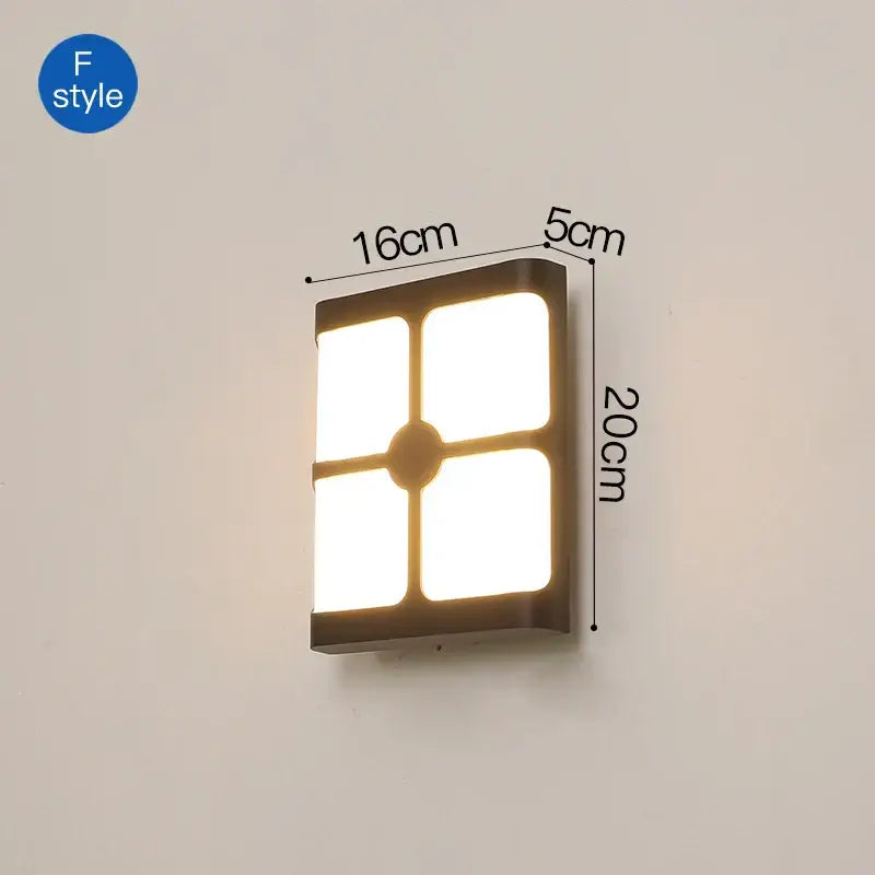 Modern geometric black led outdoor wall sconce garden light