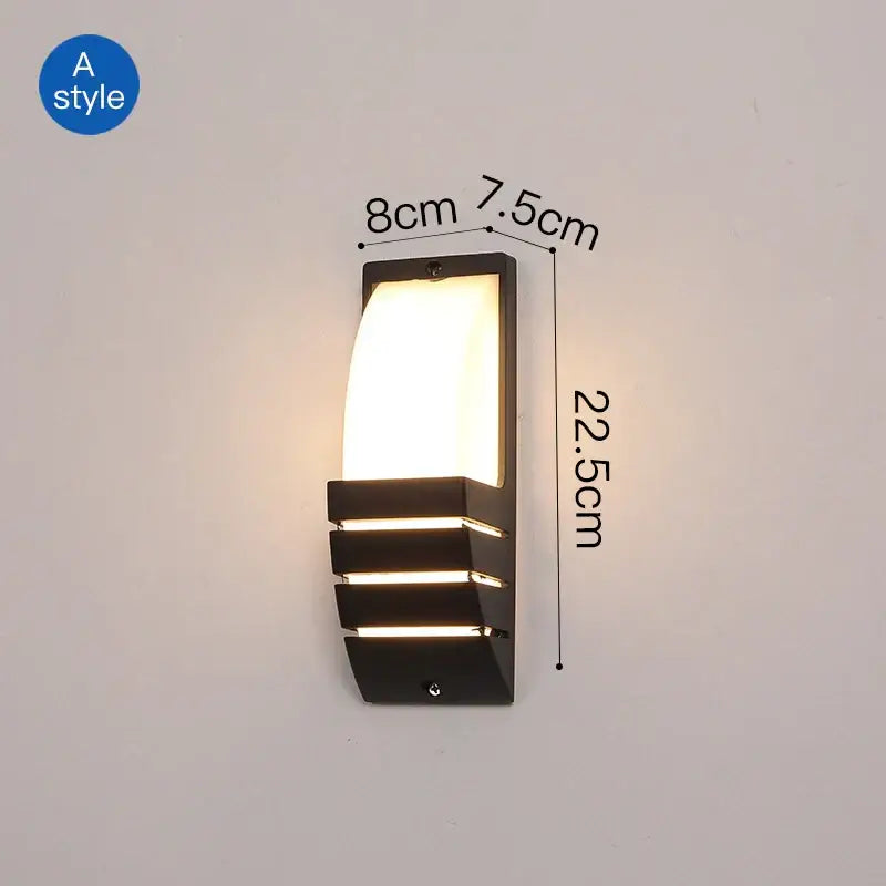 Modern geometric black led outdoor wall sconce garden light