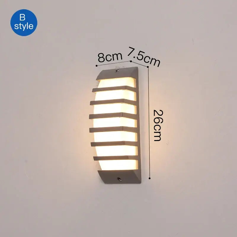 Modern geometric black led outdoor wall sconce garden light