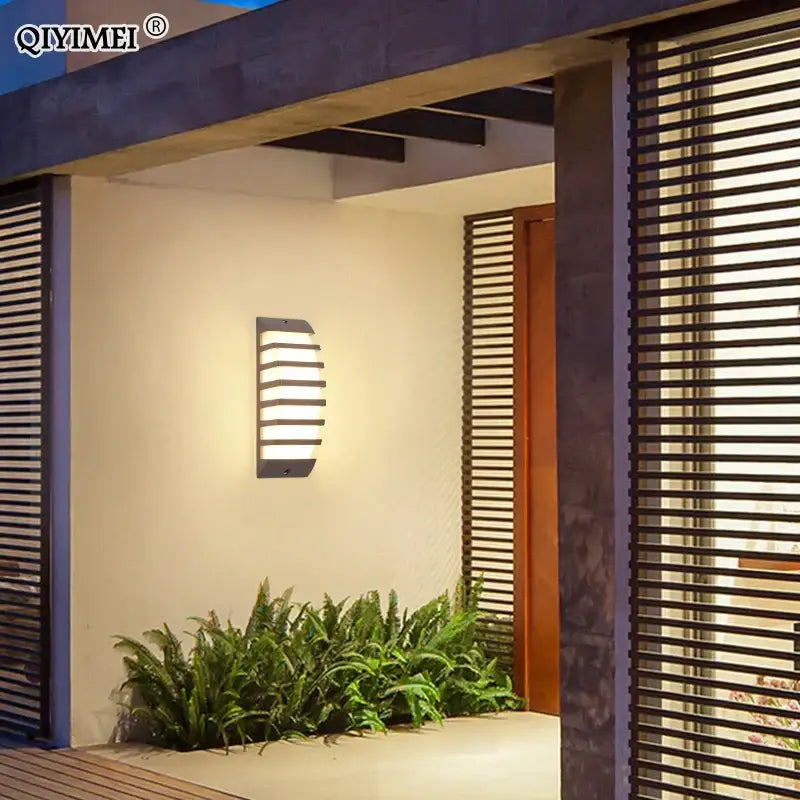 Modern geometric black led outdoor wall sconce garden light