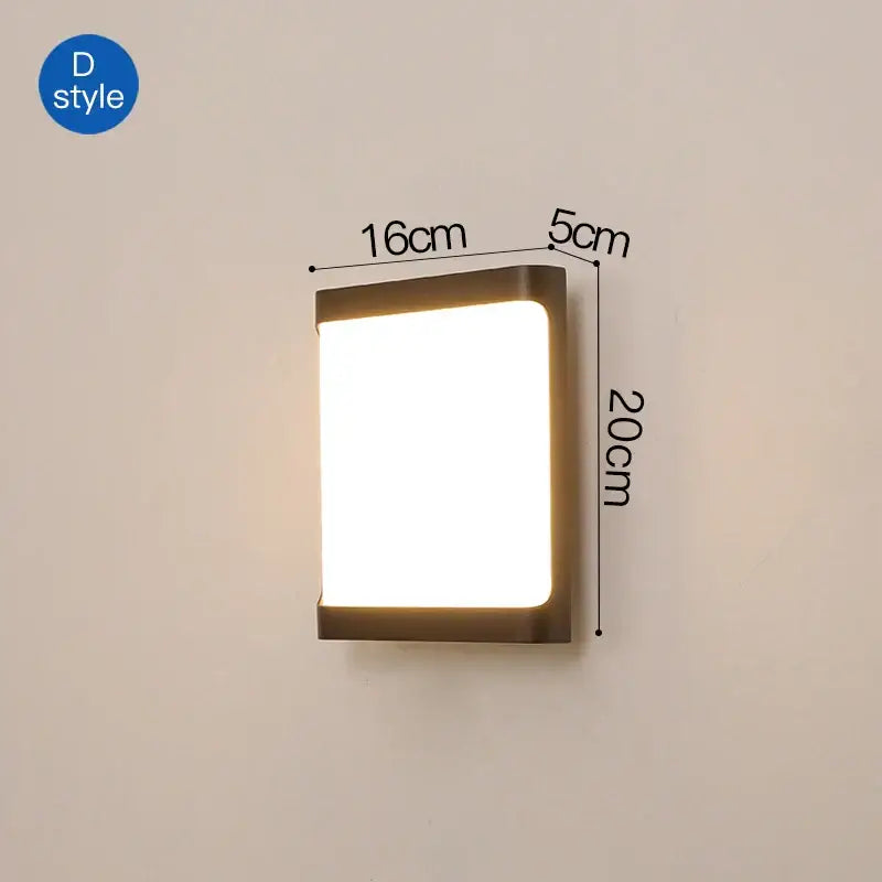 Modern geometric black led outdoor wall sconce garden light