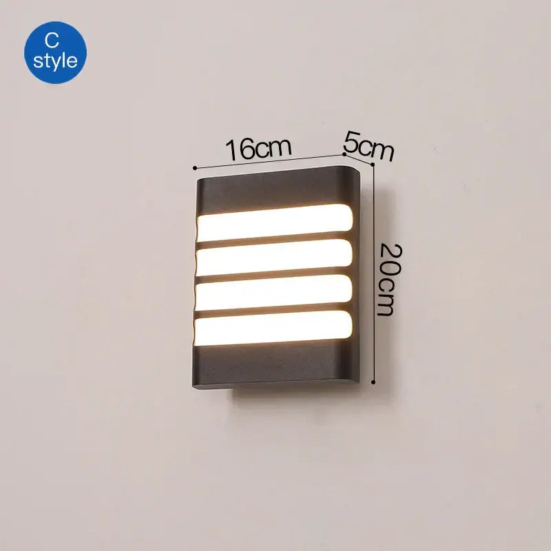 Modern geometric black led outdoor wall sconce garden light