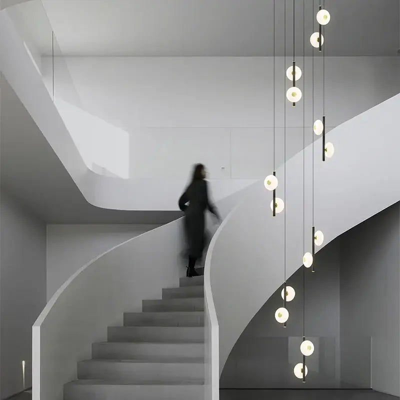 Modern minimalist decorbites led oval chandelier living room light