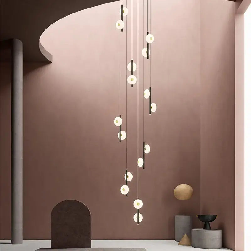 Modern minimalist decorbites led oval chandelier living room light