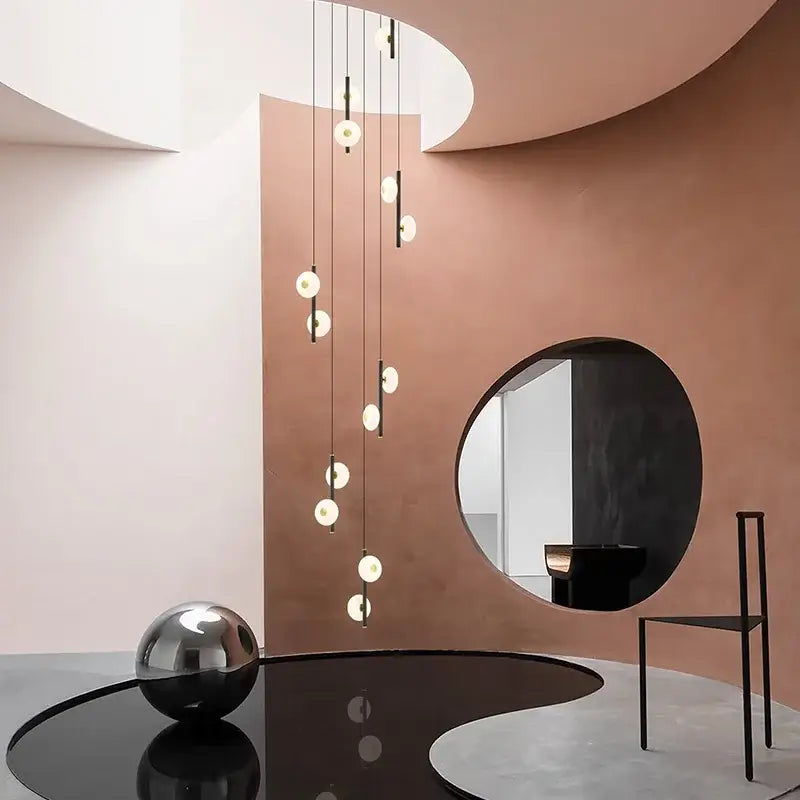 Modern minimalist decorbites led oval chandelier living room light