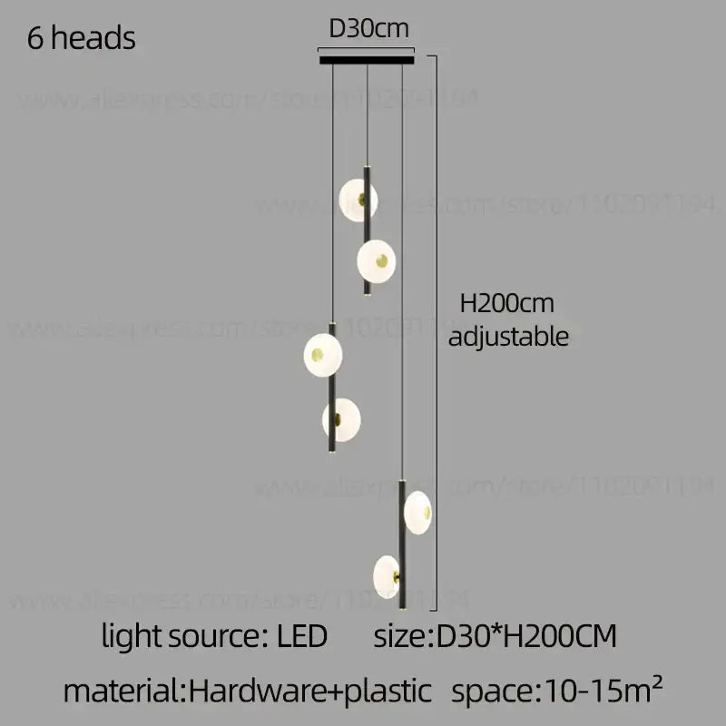 Modern minimalist decorbites led oval chandelier living room light