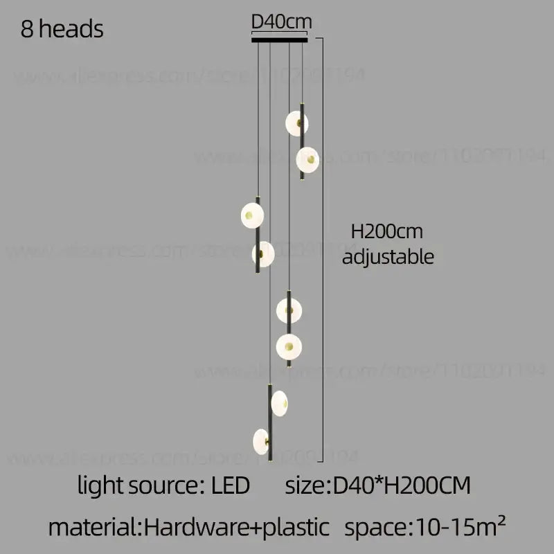 Modern minimalist decorbites led oval chandelier living room light