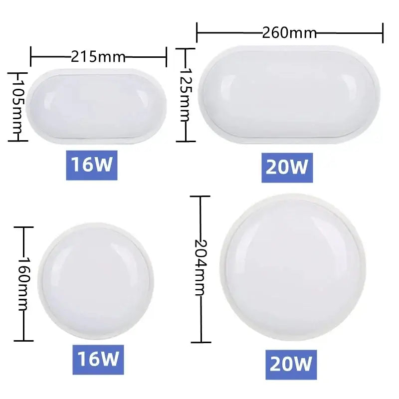 Matte black oval wall lamp waterproof garden ceiling light
