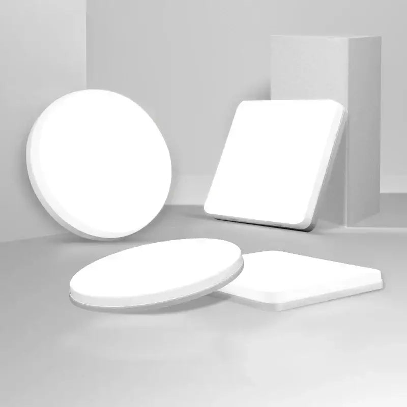 Minimalist white circular and square panel ceiling light bedroom