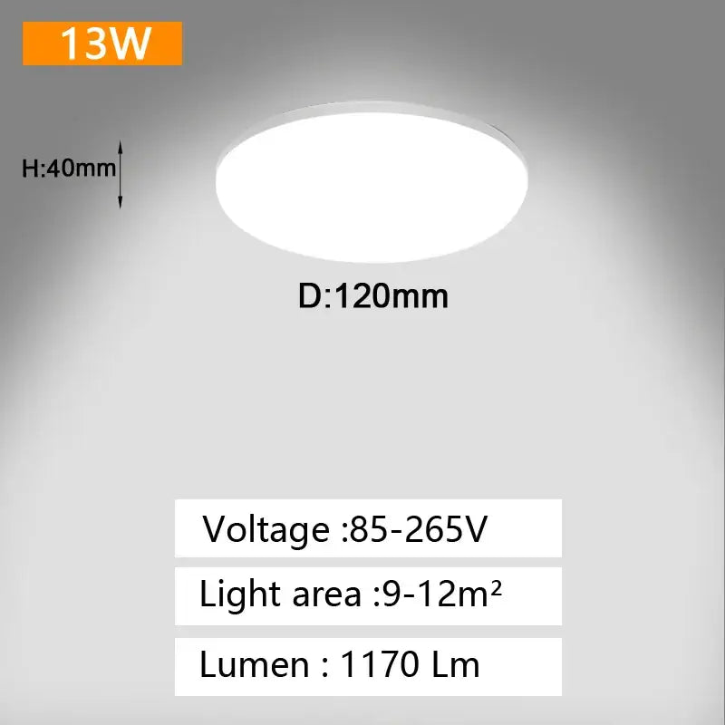 Minimalist white circular and square panel ceiling light bedroom
