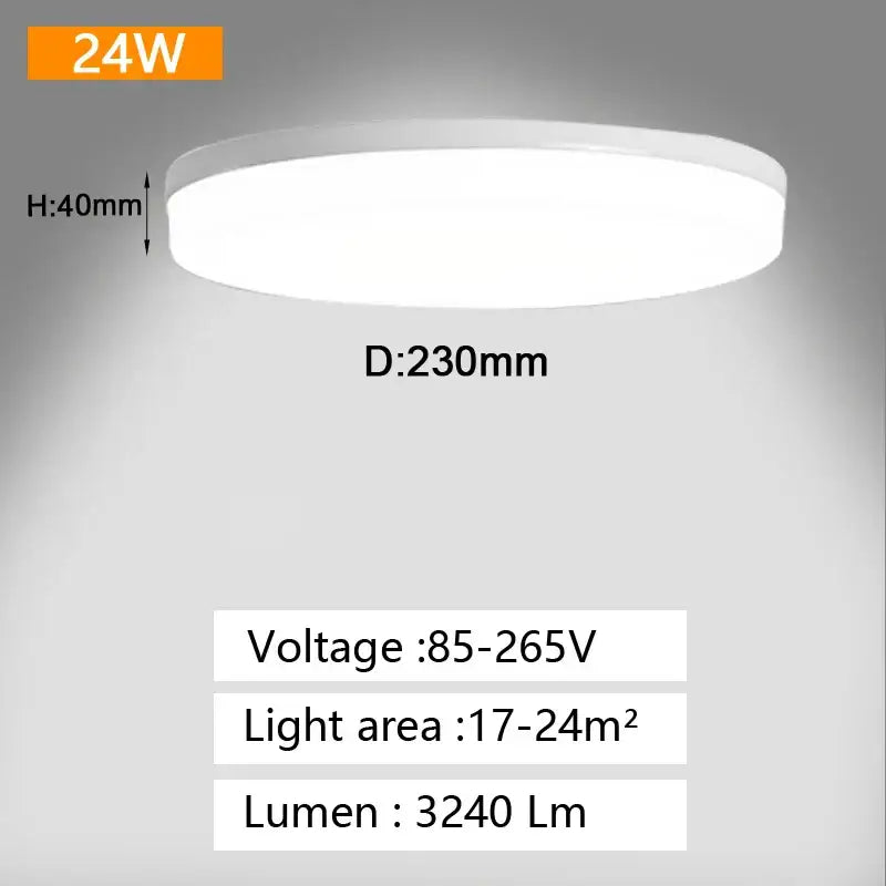 Minimalist white circular and square panel ceiling light bedroom
