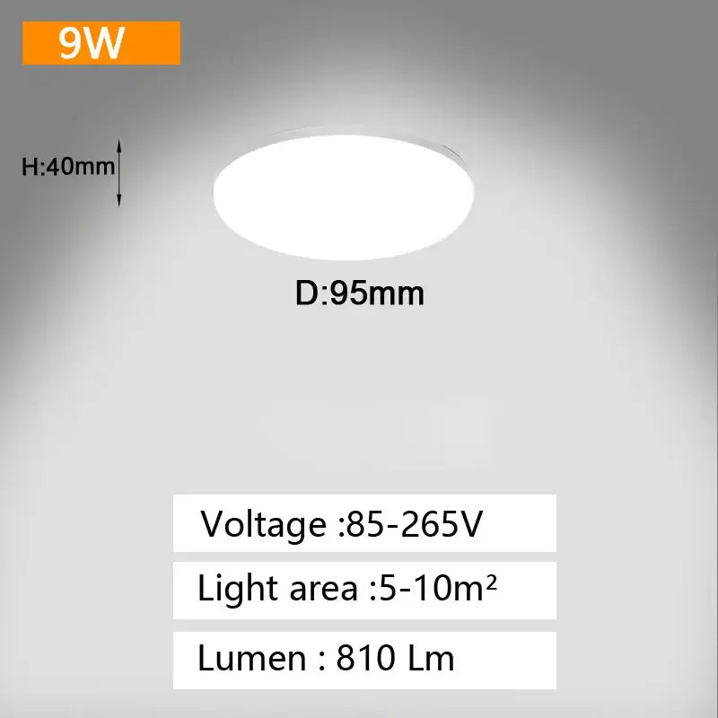 Minimalist white circular and square panel ceiling light bedroom