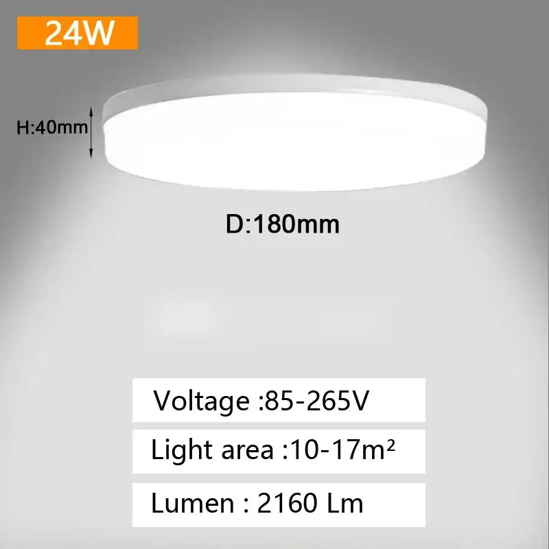 Minimalist white circular and square panel ceiling light bedroom