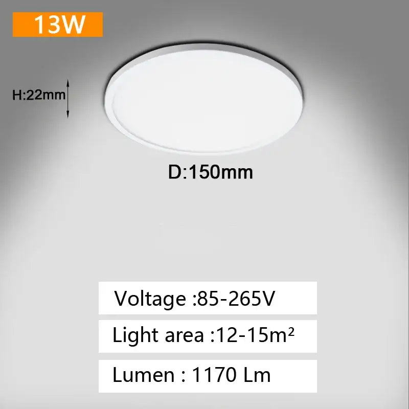 Minimalist white circular and square panel ceiling light bedroom