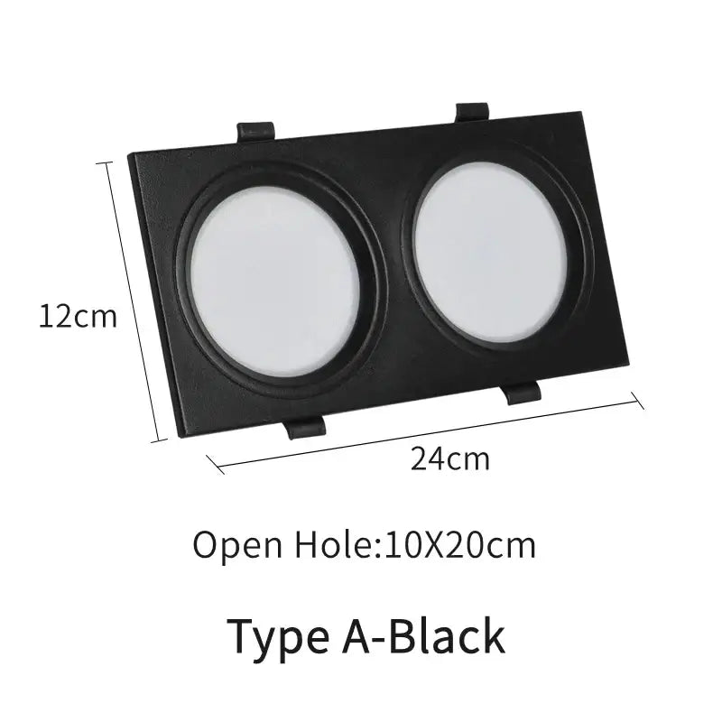 Modern rectangular white & black led panel lamp bathroom downlight