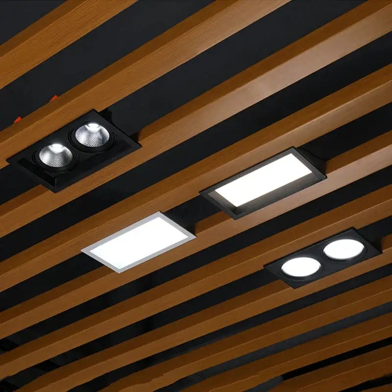 Modern rectangular white & black led panel lamp bathroom downlight
