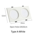 Modern rectangular white & black led panel lamp bathroom downlight