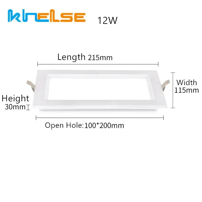Modern rectangular white & black led panel lamp bathroom downlight