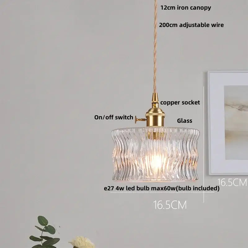 Modern faceted glass led pendant lamp stair light