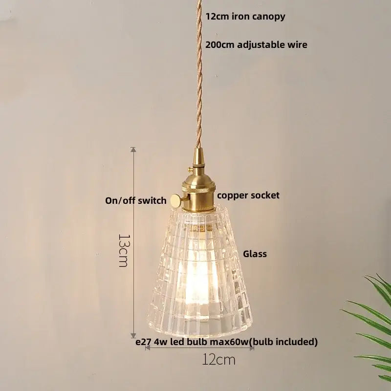 Modern faceted glass led pendant lamp stair light